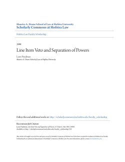 Line Item Veto and Separation of Powers