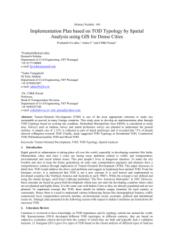 Implementation Plan based on TOD Typology by Spatial