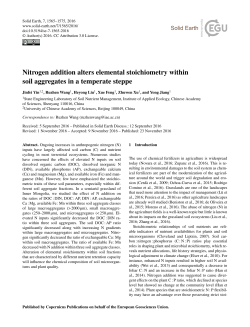 Nitrogen addition alters elemental stoichiometry within