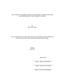 SOUL FOOD: AN INTERPRETATION OF THE HISTORY