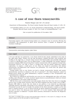 A case of rose thorn tenosynovitis