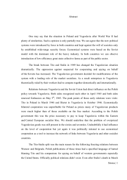 Strona | 1 Abstract One may say that the situation in Poland and