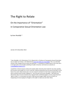 The right to relate - On the importance of "orientation" in comparative