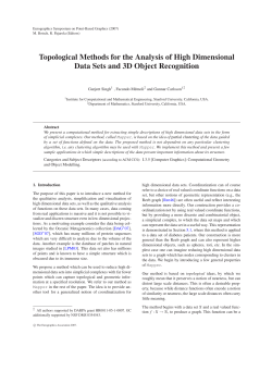 Topological Methods for the Analysis of High Dimensional Data Sets