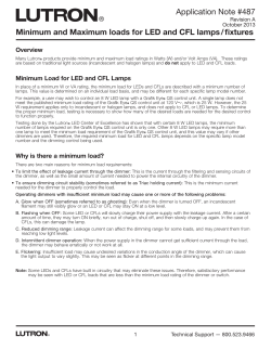 Minimum and Maximum Loads for LED and CFL Lamps