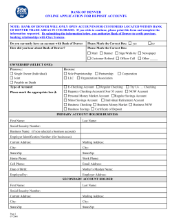 Do you currently have an account with the Bank of Denver