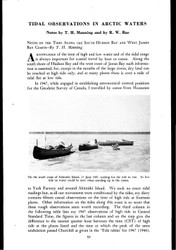 Tidal Observations in Arctic Waters