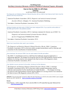 How to Cite the DSM&ndash;5 in APA Style UPDATED