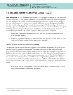 Handout B: Pierce v. Society of Sisters (1925)
