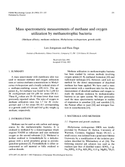 Mass spectrometric measurements of methane and oxygen