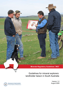 Guidelines for mineral explorers: landholder liaison in