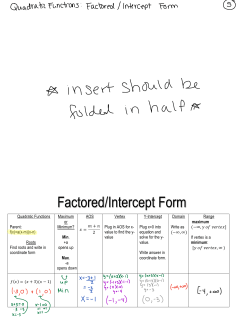 Factored/Intercept Form