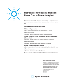 Instructions for Cleaning Platinum Cones Prior to Return to Agilent
