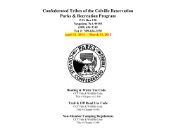 Camping Regulations - The Confederated Tribes Of The Colville