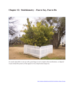 Chapter 12: Stoichiometry &ndash; Fun to Say, Fun to Do