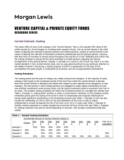 Carried Interest: Vesting