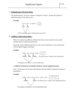 Significant Figures Handout