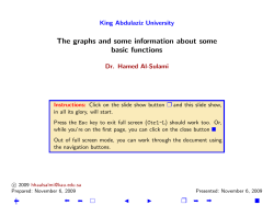 The graphs and some information about some basic functions