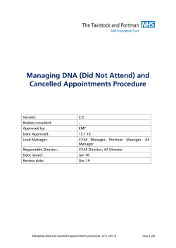 (Did Not Attend) and Cancelled Appointments Procedure