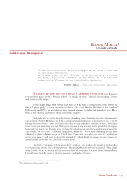 Blood Money: A Douala Chronicle