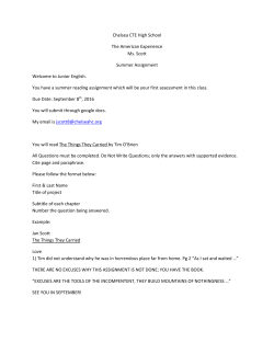 Incoming 11th Grade ELA Assignment