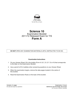 Science 10 2012 A Final Exam