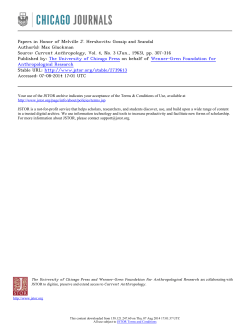 Papers in Honor of Melville J. Herskovits: Gossip and Scandal