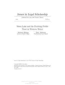 Mono Lake and the Evolving Public Trust in Western