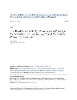 The Reader`s Complicity: Universality in