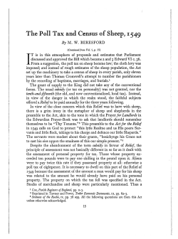The Poll Tax and Census of Sheep, I549