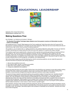 Making Questions Flow - Right Question Institute