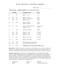 The Iliad -- Study Guide #1