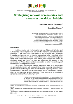 Strategizing renewal of memories and morals in the african folktale