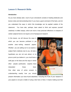 Lesson 5: Research Skills