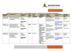 FORMAL QUOTATION BULLETIN NO: 71(10 DECEMBER 2014