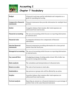 Accounting I Chapter 7 Vocabulary
