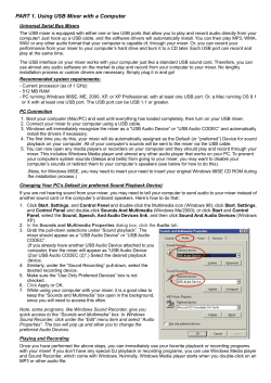 PART 1. Using USB Mixer with a Computer