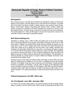 Democratic Republic of Congo: Road to Political Transition