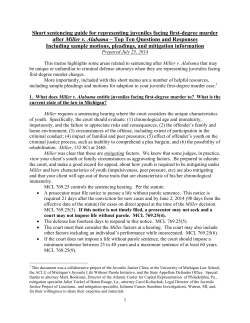 Short sentencing guide for representing juveniles facing first