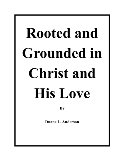 Rooted and Grounded in Christ and His Love