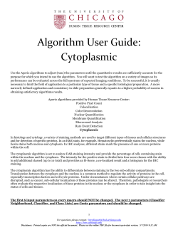 Algorithm User Guide: Cytoplasmic