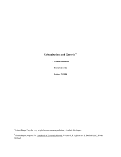 Urbanization and Growth