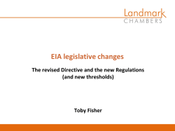 EIA legislative changes