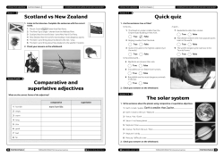 Scotland vs New Zealand Quick quiz The solar system Comparative