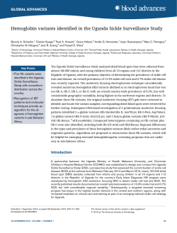 Hemoglobin variants identified in the Uganda Sickle Surveillance