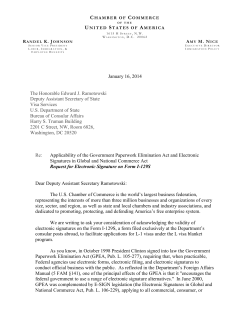 comments - US Chamber of Commerce