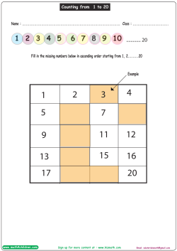 Counting from 1 to 20 fill in the missing numbers