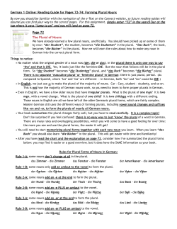 German 1 Online: Reading Guide for Pages 72