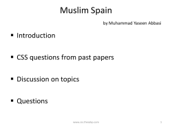 Muslims in Spain - Class lecture