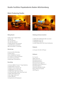 Studio Facilities Popakademie Baden